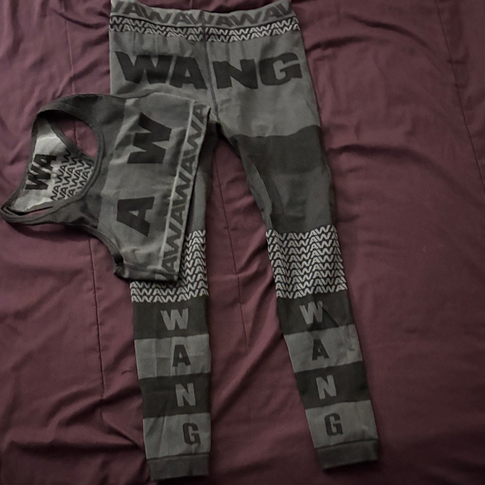Alexander Wang Charcoal and Black Activewear Set
